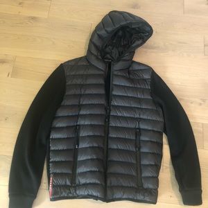 Prada goose down hoodie.